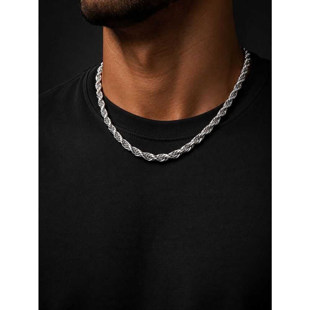 8mm Stainless Steel Rope Necklace